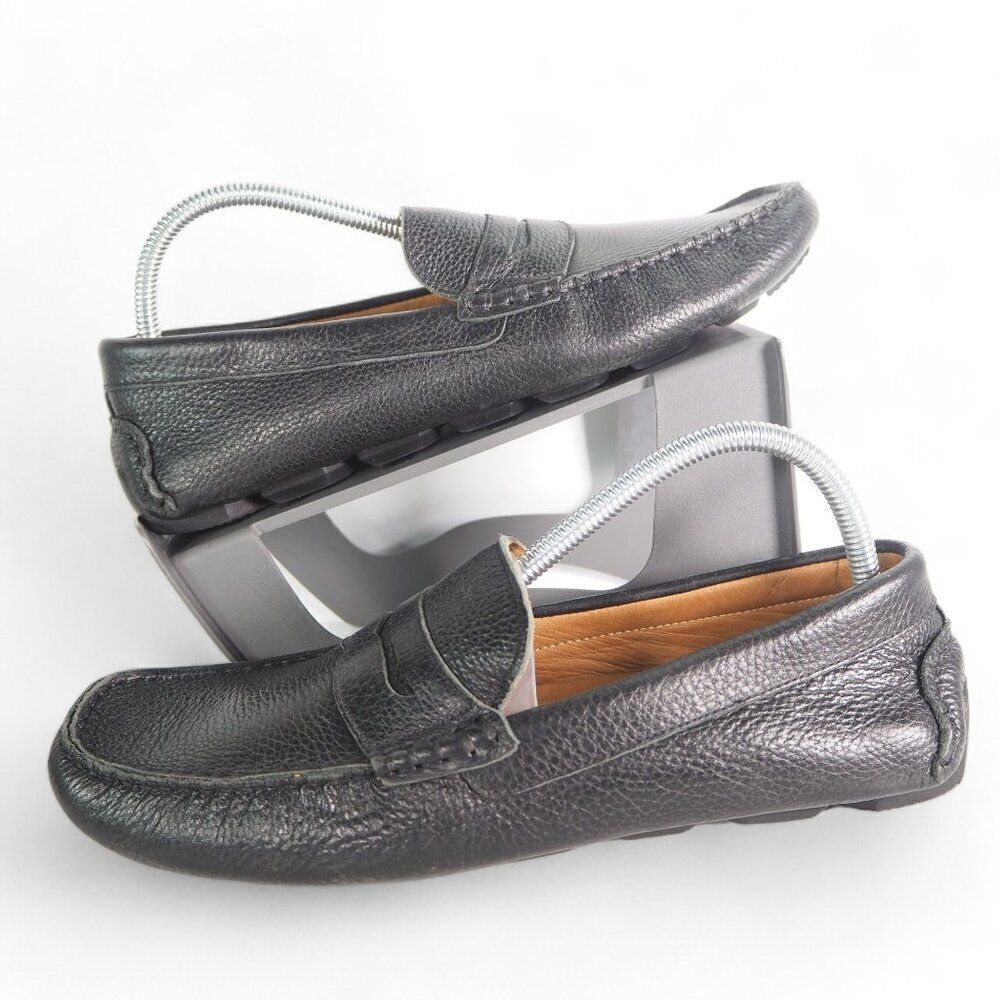 1901 Leather Slip-on Penny‎ Driving Loafers M07915 Black Men's 9.5M
